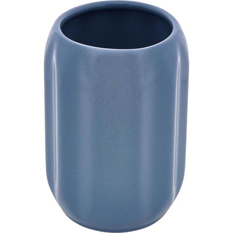Pot à Brosse à Dents en Grès "Suny Colorama" 12cm Bleu (1/2)