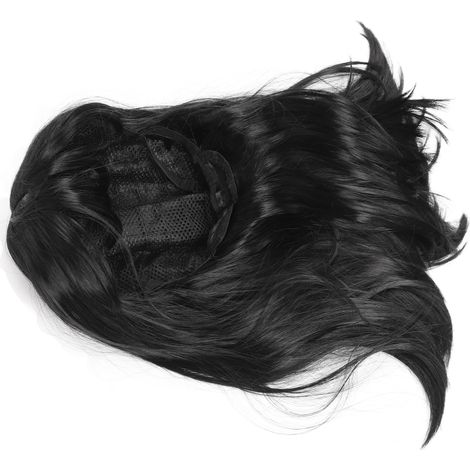 Perruque Synthétique Longue Noire Raide avec Frange - Perruque Réaliste pour Femme (1/5)