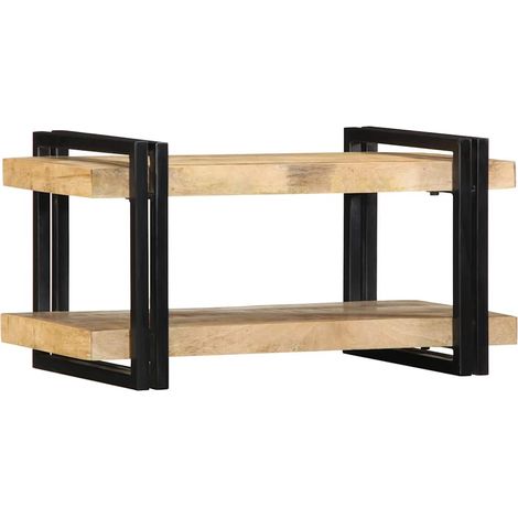 Étagère murale，Étagère flottante 70x33x35 cm bois de manguier massif brut CFW73503 (1/5)