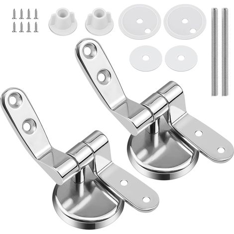 CCYKXAA （10×4×4cm） Toilet Seat Hinge Fixings Replacement Toilet Seat Hinge with Bolts and Nuts 1 Pair (1/4)
