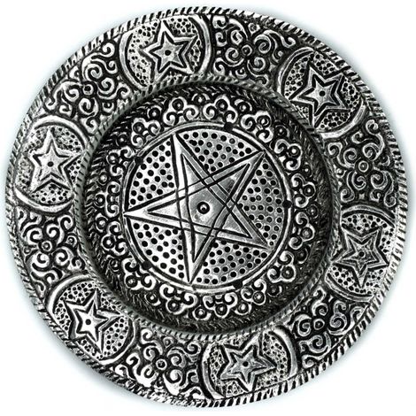 Porte-encens Pentagone en aluminium poli 11.5 cm- Vendu par 1 (1/2)