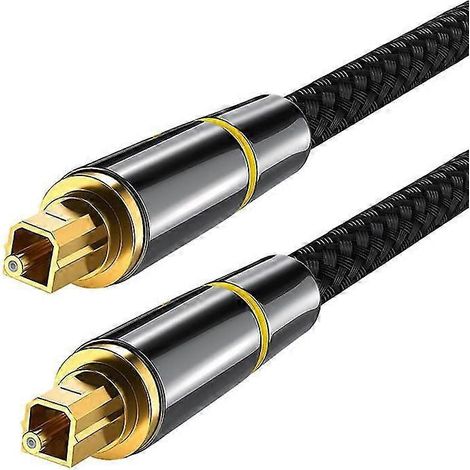 Câble audio à fibre optique, câble numérique à fibre optique SPDIF pour lecteur TV et barre de son, noir, Toslink (1/5)