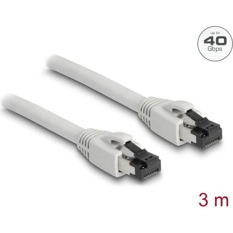 Delock Cable de red RJ45 Cat.8.1 S/FTP, 3 m, gris