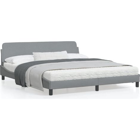 vidaXL Giroletto Dover Grigio Chiaro 180x200 cm Tessuto (1/5)