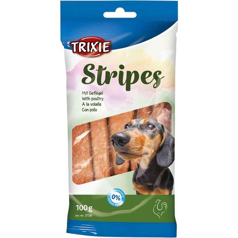 Golosinas para perros Trixie Soft Stripes con sabor a pollo, 100 g / 10 unidades.