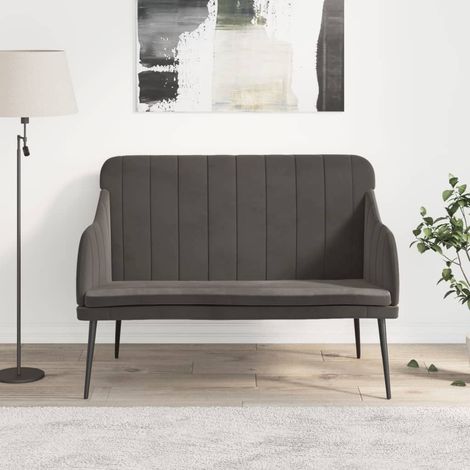 Sitzbank Dunkelgrau 110x76x80 cm Samt