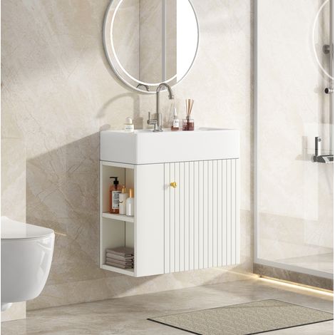 mueble baño con lavabo y almacenaje blanco OKMYHOME (1/5)