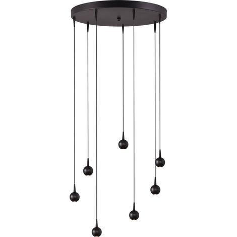 Lampe suspendue à 7 lampes Talana noir Ø 50cm DTW - 2412-05-05-50-7 (1/3)