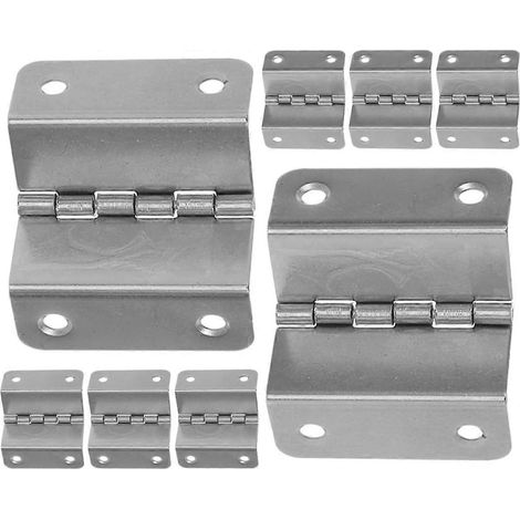 Lot de 8 charnières en acier pour armoires, pliables et remplaçables. (1/5)