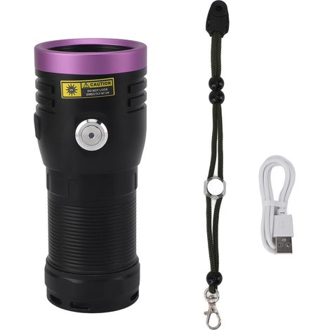 lampe de poche-Lampe UV 365nm à LED pour détection urine de chien et vitrification résine, portative mini et durable en aluminium, modes multiples. (1/5)