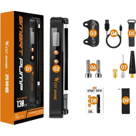 Luftkompressor, tragbares Design, intelligente Auto-Pump-Technologie, schwarz (1/2)