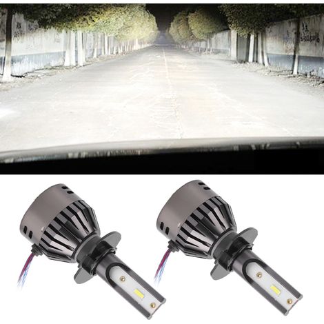 Lot de 2 phares LED H7 60W à lumière blanche pour voiture, avec lampe concentrée intégrée et driver intégré. (1/5)