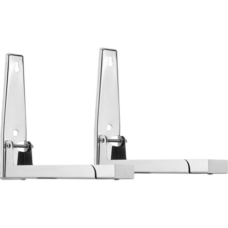 Klappbare Wandhalterung aus Edelstahl für Mikrowelle, robustes, ausziehbares Regal, 2er-Set, stabile Wandmontage, Küchenaufbewahrung (1/5)