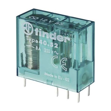 Finder 40.52.6.012.0000 Relais pour circuits imprimés 12 V/AC, 12 V/DC 8 A 2 inverseurs (RT) 1 pc(s) Y523083 (1/2)