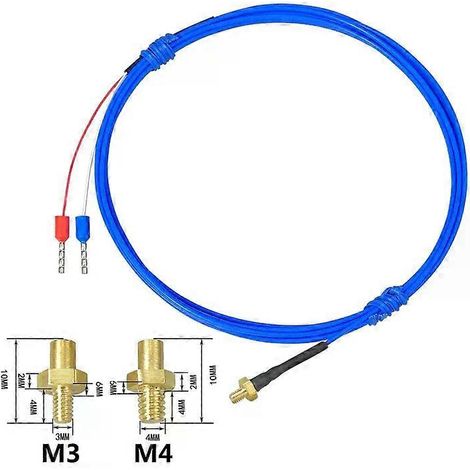 Für K/PT100 Typ M3 M4 Schraubenkopf 012m 05m 1m 15m 2m 3m Kunststoffkabel 3D-Drucker Thermoelement Schraubentemperatursensor-JXLGV (1/4)