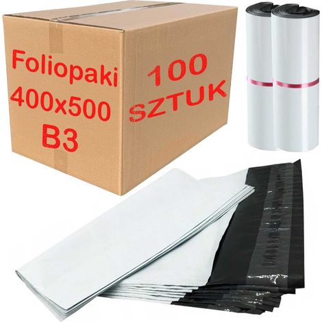 Kurier-Poly-Versandtaschen Weiß B3 400x500mm - 100 Stück.