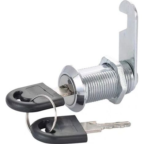 4 Stück Nockenschlosszylinder 25 mm Briefkasten-Schubladen-Schrankschloss - Zinklegierung Nockenschloss Silber