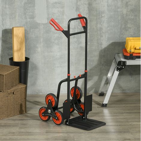 Carrello saliscale pieghevole in acciaio, altezza regolabile, nero HAVRYA (1/5)