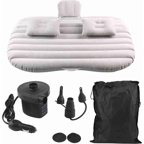 SJLERST Matelas de Voiture, PVC floqué Doux, Fonction de Bloc de sécurité, Blocage du Bruit, Durable avec Une capacité de 150kg, Gonflage Rapide