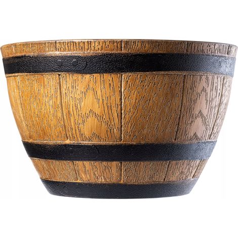 KADAX Blumentopf, Blumenkübel aus Kunststoff, rund, 40 cm, Hellbraun