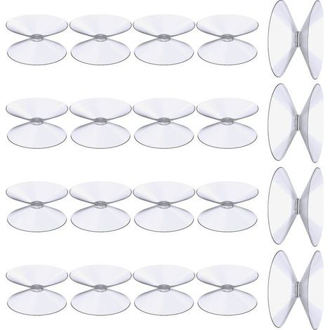 Ventouses Double-Face 20 pcs 30 mm Transparentes PVC - Très forte adhérence (1/5)
