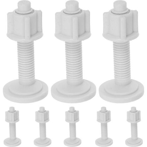 Lot de 8 vis de fixation universelles pour abattant de WC, boulons en plastique robustes pour réparation et remplacement. (1/5)