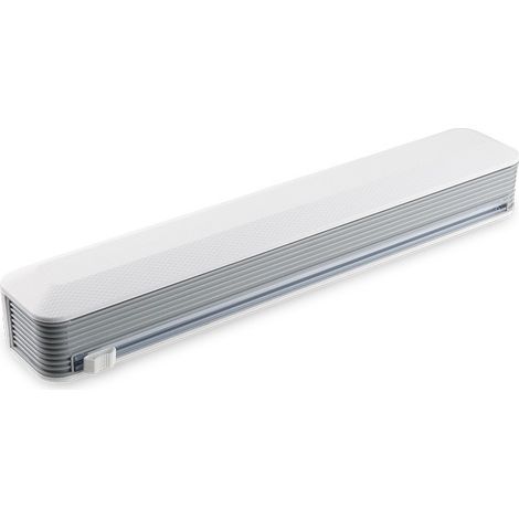 Distributeur de film alimentaire extensible, coupe-papier aluminium, ABS, blanc, 37 x 6,2 x 5,2 cm, réglable (1/5)