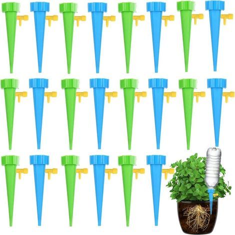 40 Stück Tropfbewässerungsflaschen, automatische Pflanzenbewässerungsflaschen mit Ventilen für Garten, Haus, Blumentöpfe im Innen- und Außenbereich (1/5)