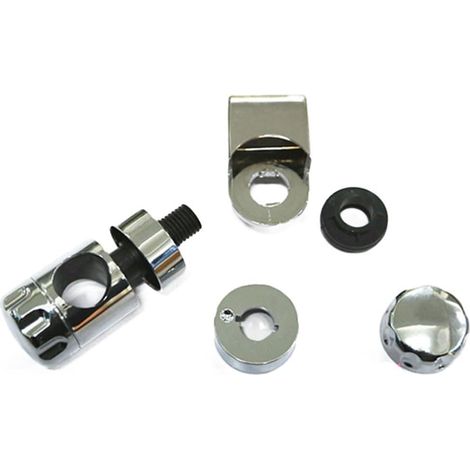 Kit de glissières pour barre de douche réglables - pour rehausse de 25 mm - Support de pommeau de douche en ABS chromé avec double mécanisme de verrouillage - Hauteur et angle réglables pour salle de (1/5)
