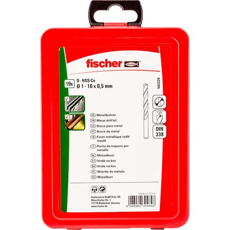 BOÎTE DE 19 FORETS COBALT HSS-G DIN338