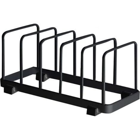 Lntyq Assiette Organisateur, Égouttoir à Vaisselle, Supports à Assiettes, Organisateur d'Étagère à Assiettes, Rangement de Planche à Découper pour Cuisine Comptoir Placard (Noir, 241010cm) (1/5)