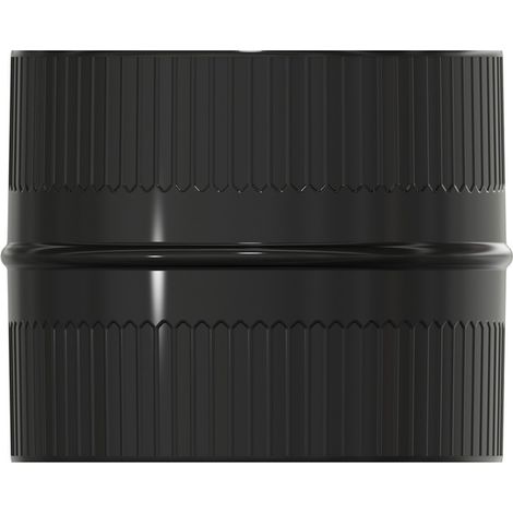 Manguito Union Tubos Estufa Vitrificado Negro Macho - Macho Ø 150 mm. Machon, Empalme Tubos Chimena, Empalme Tubos Estufa, (1/2)