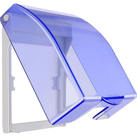 Prise boîtier étanche - prise interrupteur type 86 universelle - pour prise salle de bain, splash box bleu transparent - 1 pack (1/2)