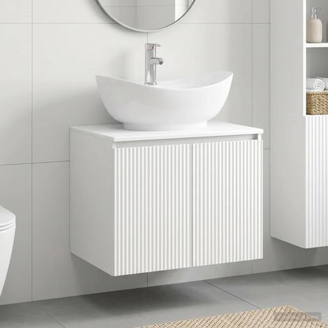 vidaXL Bathroom Furniture Set White Engineered Wood (1/5)