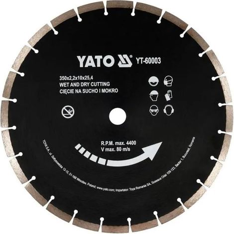Disco diamantato Yato yt-60003 350 mm alta durata taglio a umido (1/3)