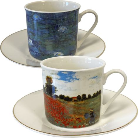Coffret de Tasses et sous-tasses en céramique Claude Monet (1/4)