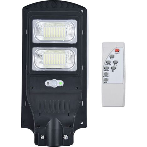 Réverbère Solaire à LED, Lampe étanche 234 LED, Lampadaire à Panneau Solaire avec Télécommande du Crépuscule à L'aube éclairage de Lumière D'inondation LED de Sécurité pour Garage Jardin Cour (1/5)