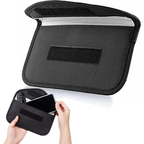 Dos jaulas de Faraday, fundas para teléfonos blindadas, bolsas de blindaje de señal RFID para automóviles, fundas para teléfonos con jaula de Faraday, blindaje negro para llave de coche sin llave Fara (1/4)