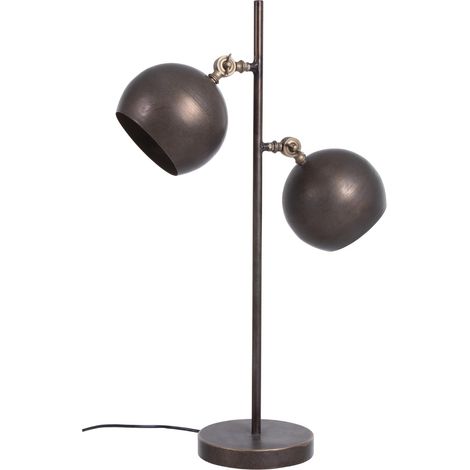 Lampada da tavolo "Blaze" a 2 luci in acciaio h 78 cm