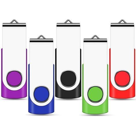 Longziming - Clé USB 16 Go (lot de 5) - Clé USB 2.0 multicolore - Stockage de données - Pour ordinateur (1/5)