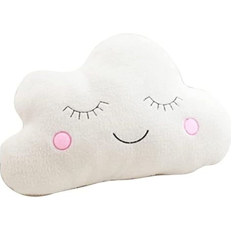 Weiche Plüschkissen in Stern-, Mond- und Wolkenform, perfekt für Zuhause, Büro, Sofa, Autositz und Partys (wolkenförmig (21,5  17,7) Zoll (55  45) cm, weiß).