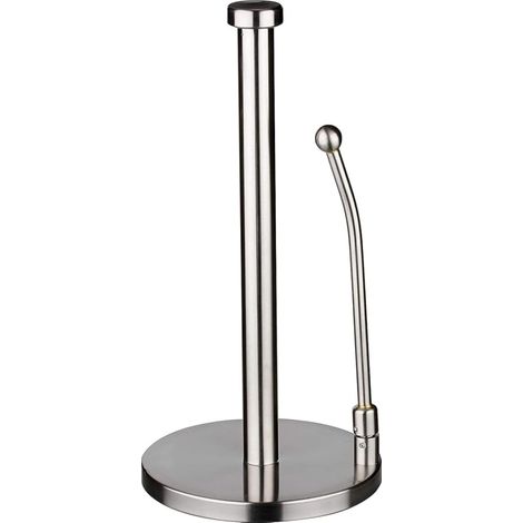 Dispensador de pañuelos de acero inoxidable - caja de pañuelos de fácil apertura - base con peso - brazo con resorte ajustable para diferentes tipos de pañuelos - ideal para la cocina o el baño. (1/5)