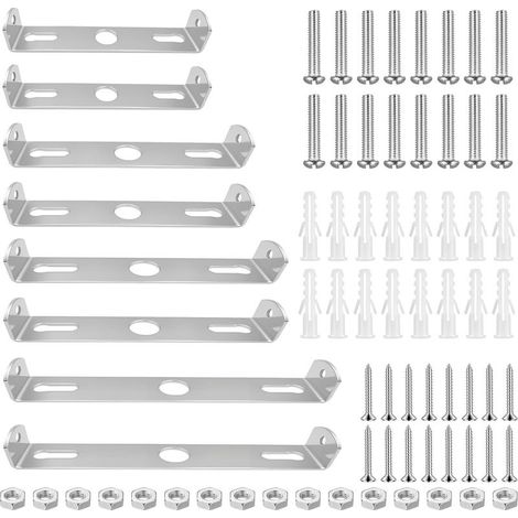 8 PcsSupport de Fixation Plafonnier, Support de Montage pour Luminaires, 90100110120 mm Support de Plaque de Plafond Plaques de Lampe pour Plafonnier de Bureau Domicile, avec Vis (1/5)