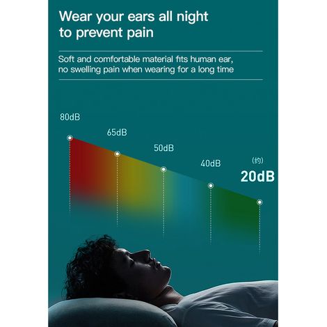 1 paire de bouchons d'oreille en silicone pour dormir, réduction du bruit, isolation phonique, antibruit, réutilisables, troisième génération, gris (1/5)