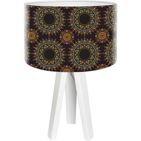 Lampe de chevet ethno foto-058 - Blanc, multicolore