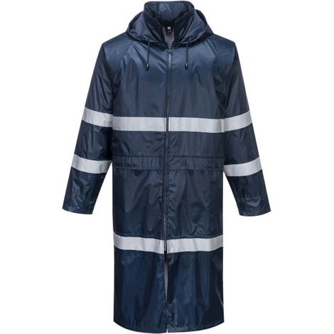 Gabardina Classic Iona larga azul marino con cintas reflectantes F438 M Azul Marino