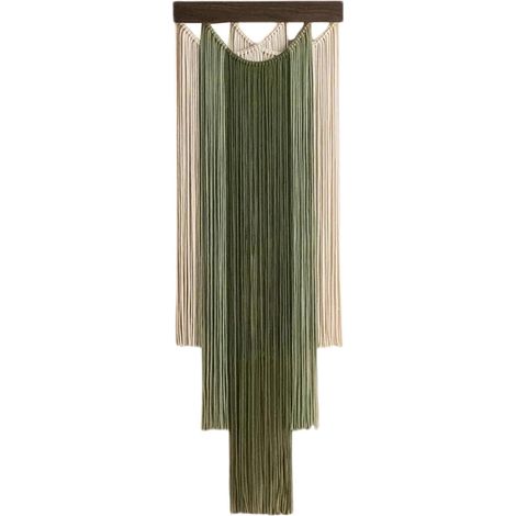 Macrame - Tapis Murale Tissé Main - Décor Bohème pour Salon Chambre Bureau - Vert - 1 Pièce (1/5)