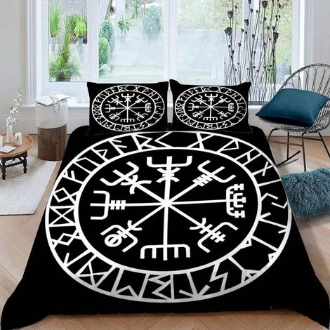 Wikinger Bettwäsche 155x220 cm 3-teilig Mikrofaser mit Reißverschluss