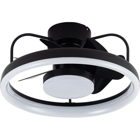 Ventilador de techo LED “Strike” regulable con control remoto (50W 3CCT 4800lm) IP20 Ø49cm color negro (1/5)