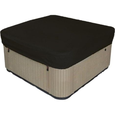 Housse de bain carrée imperméable en tissu Oxford 190T, protection contre la poussière pour meubles de terrasse, sac de rangement pour équipement de jardin, barbecue et bac à sable (190T, 220 x 220 x (1/5)